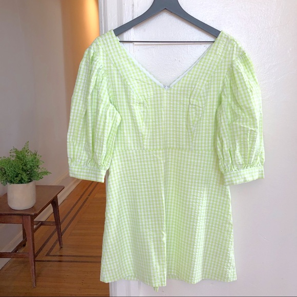 Urban Outfitters Lena Gingham Puff Sleeve Dress - Picture 3 of 12